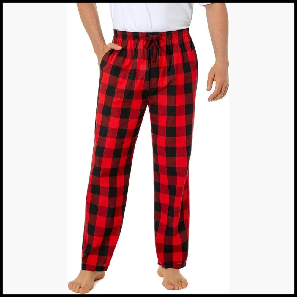 100% Cotton Pajama Pants with Pockets and Button Fly
